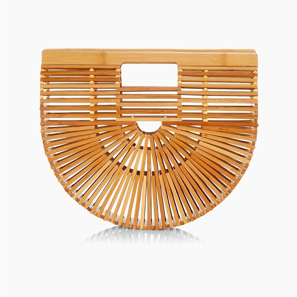 Tan Bamboo Women Bag- perfect for beach outfits!